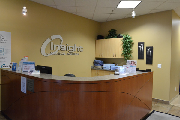 Insight Medical Imaging’s front desk inside building